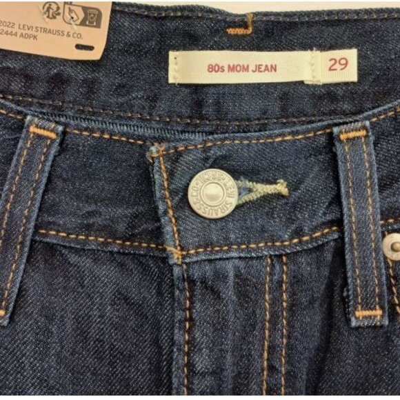 Levi's Women's '80s Mom Jeans W29 L30 High Rise 100% Cotton Tapered Blue New - Picture 2 of 13